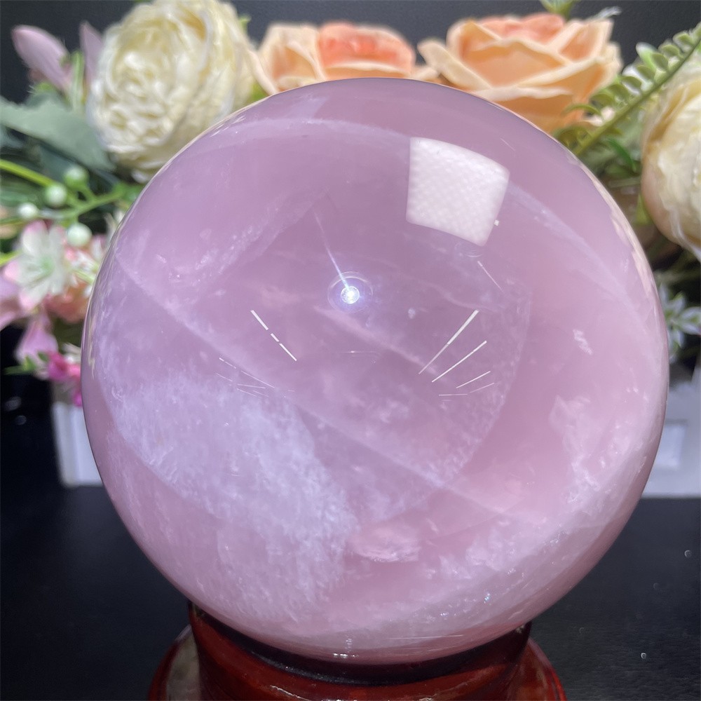 4.3LB 4.1″ Natural Rose Quartz Sphere Ball Crystal Quartz Healing Energy Reiki
