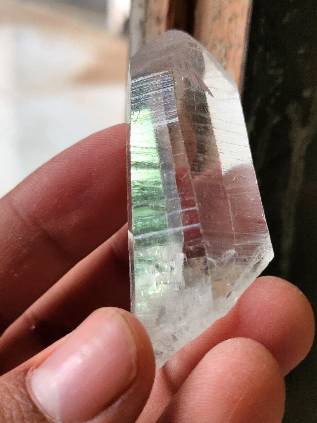 Lemurian Clear Himalayan Crystal Natural Mineral specimen.