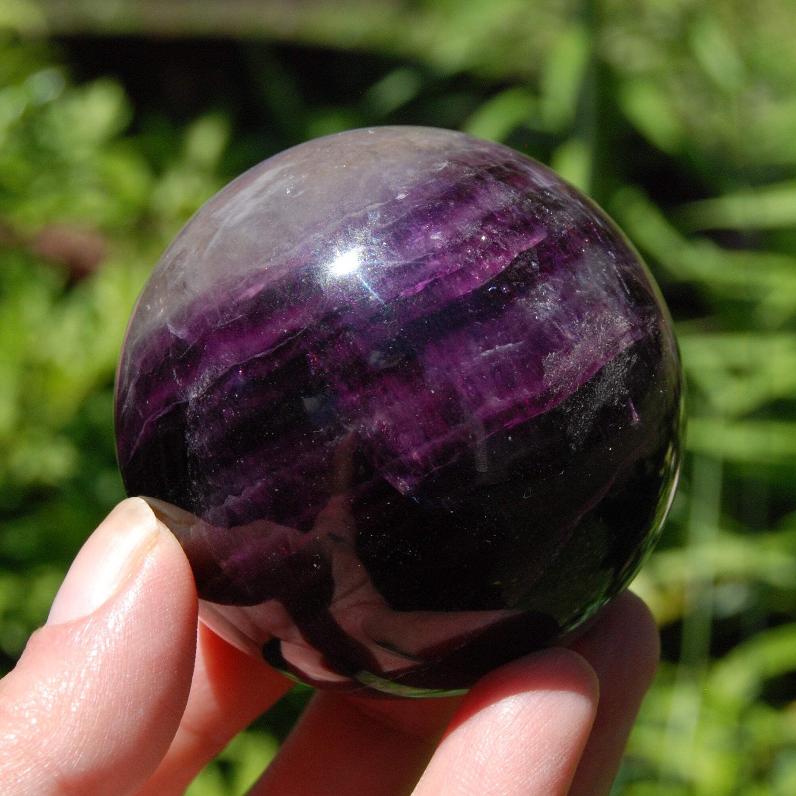 Darkest Purple Fluorite Crystal Sphere | 2.4″ 357g Stone of Intellect