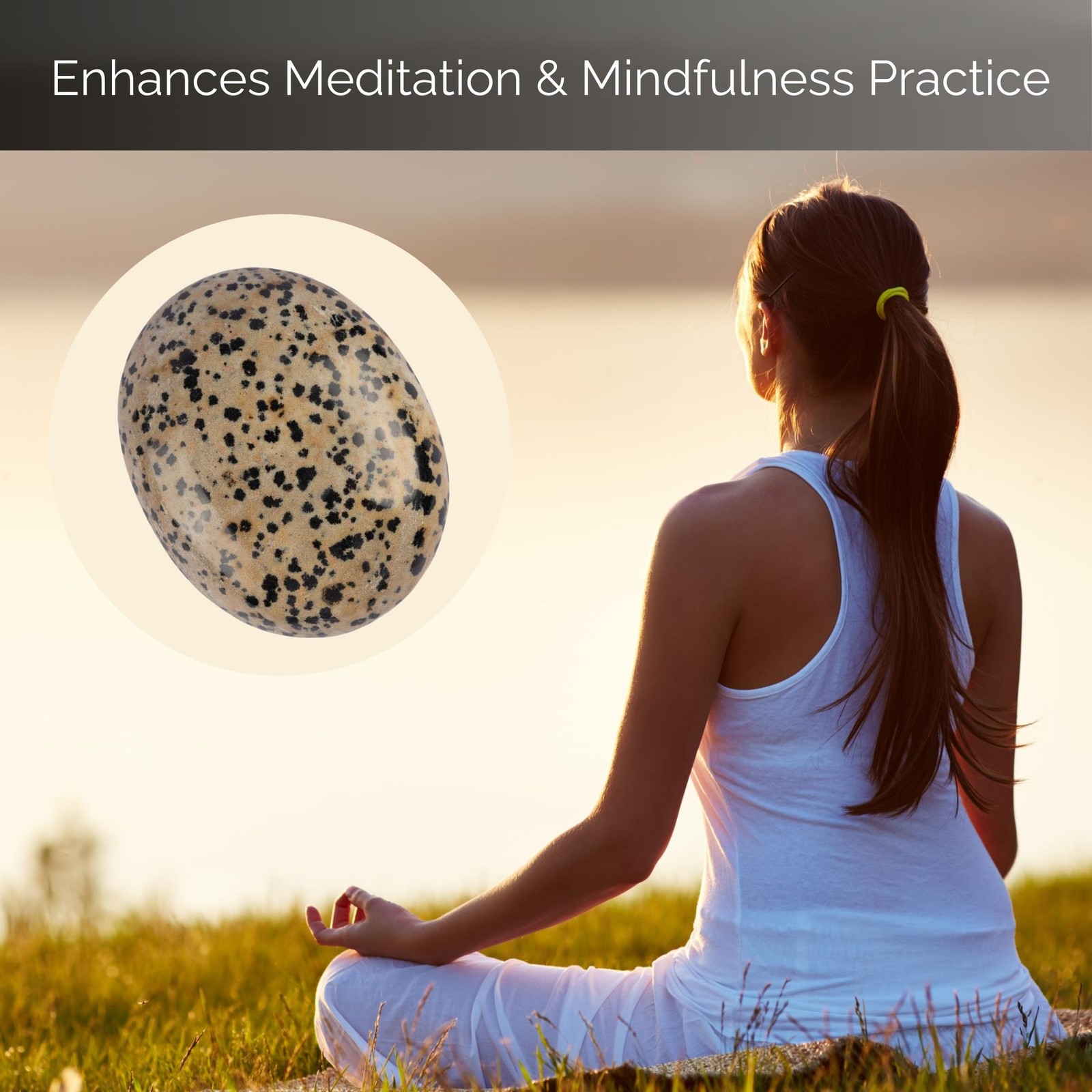 Dalmatian Jasper Palm Stone Crystal – Natural Healing Stone for Anxiety Relief &