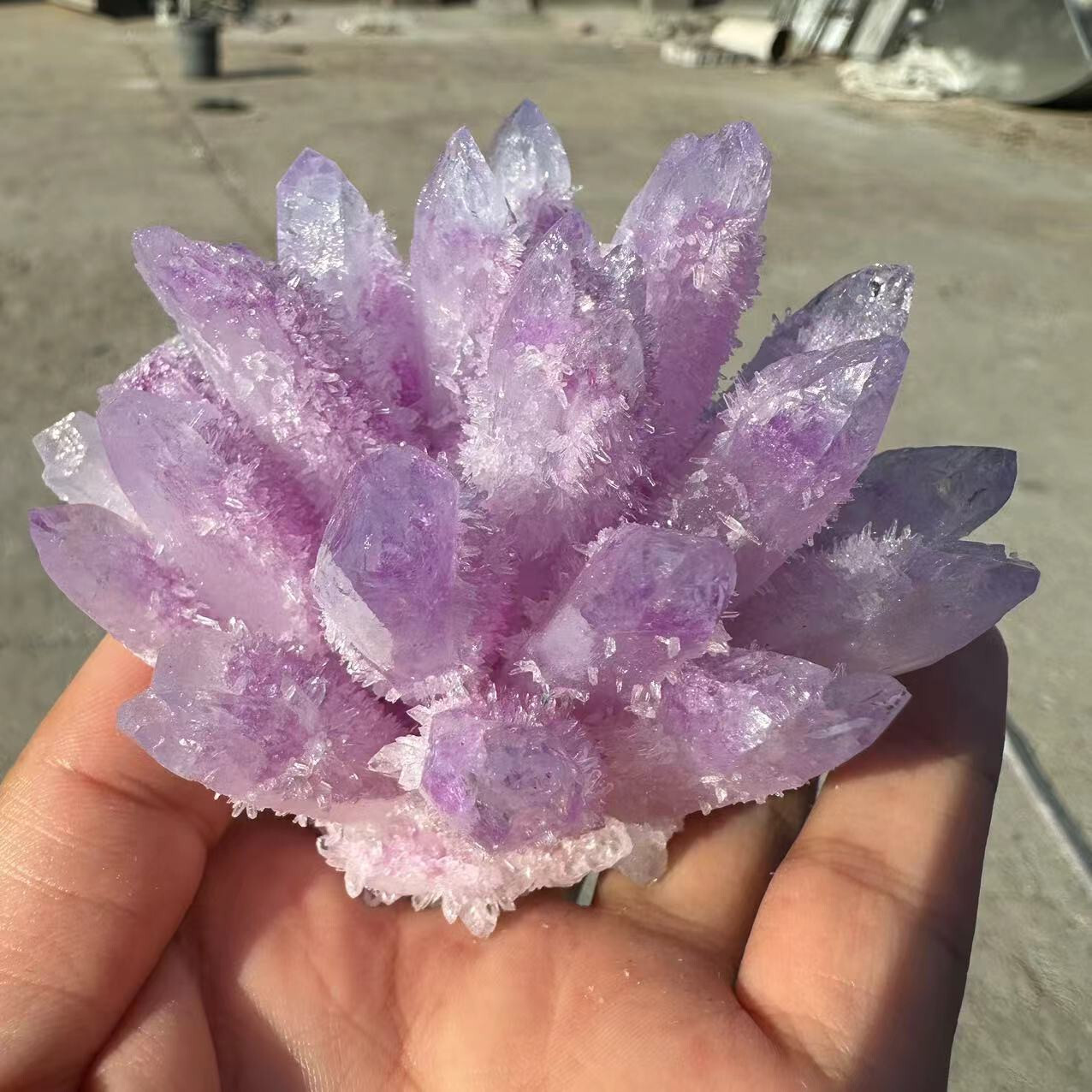 New Find purple pink Phantom Quartz Crystal Cluster Mineral Specimen 300g+