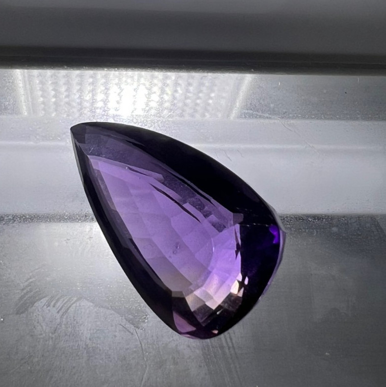 BRAZILIAN AMETHYST 41 CARATS Faceted Beautiful Rich Color Pear Shape 41 Carats