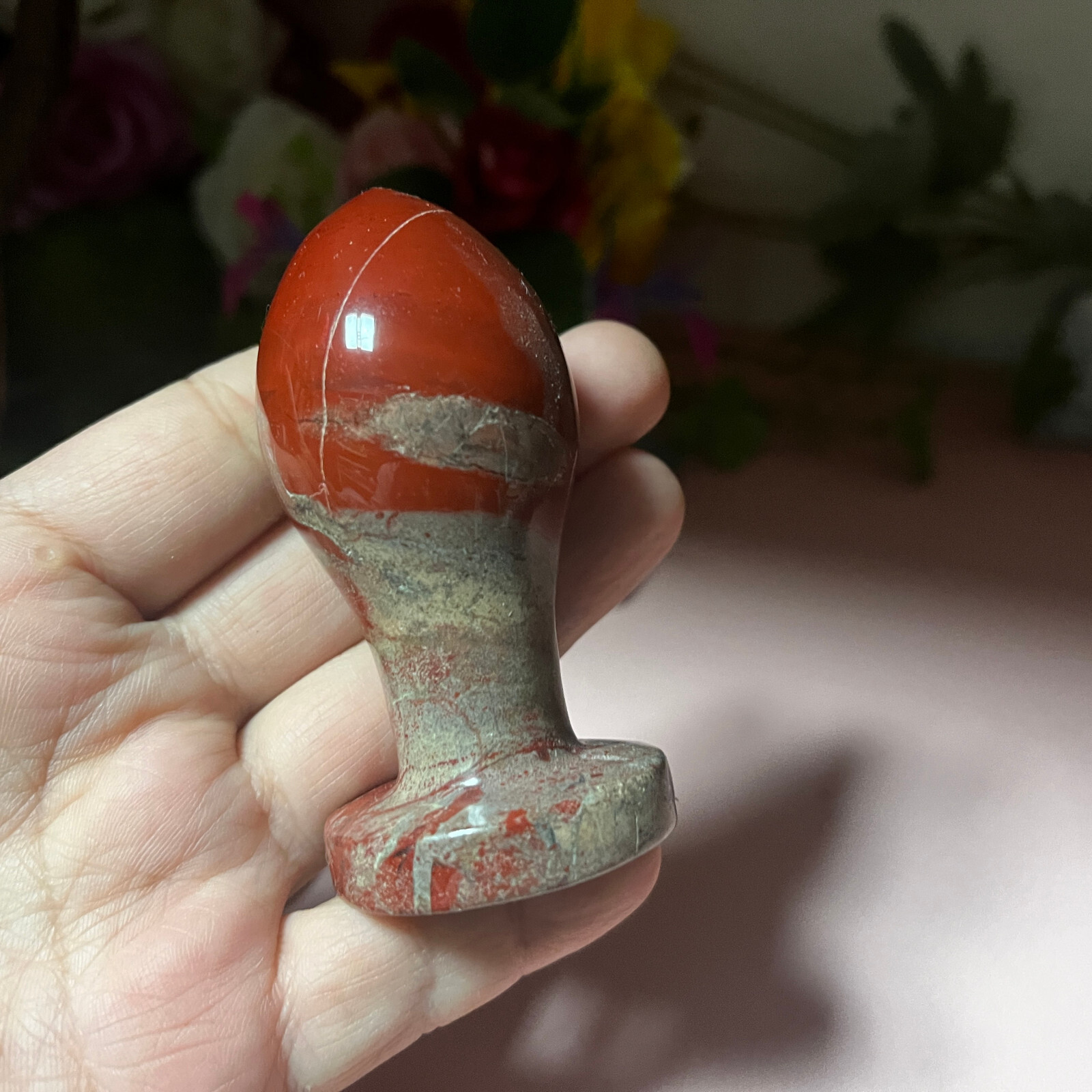 Natural red jasper Quartz Crystal Massage Stick Penis Wand Reiki Yoni Gift decor