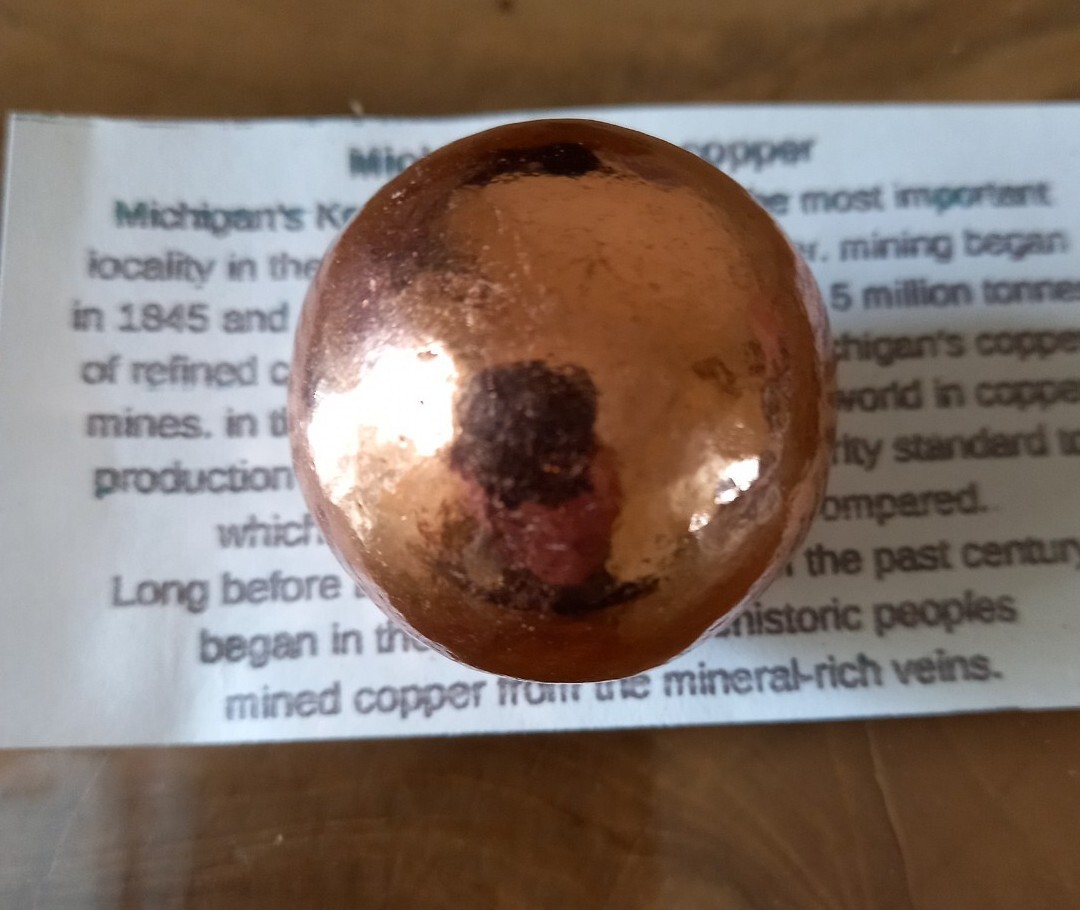 Copper Sphere Ball 38mm Michigan Native Keweenaw