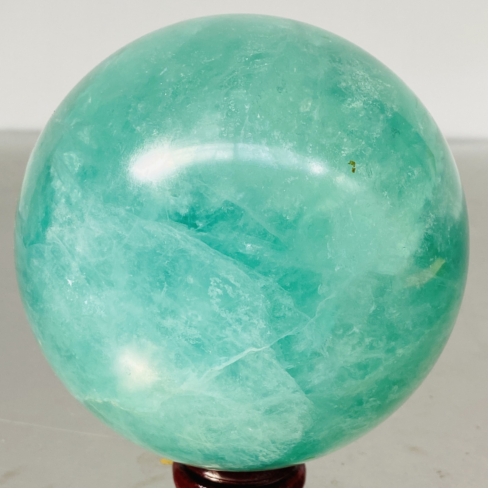 2080G Natural green fluorite Quartz Sphere Crystal Energy Ball Reiki Healing