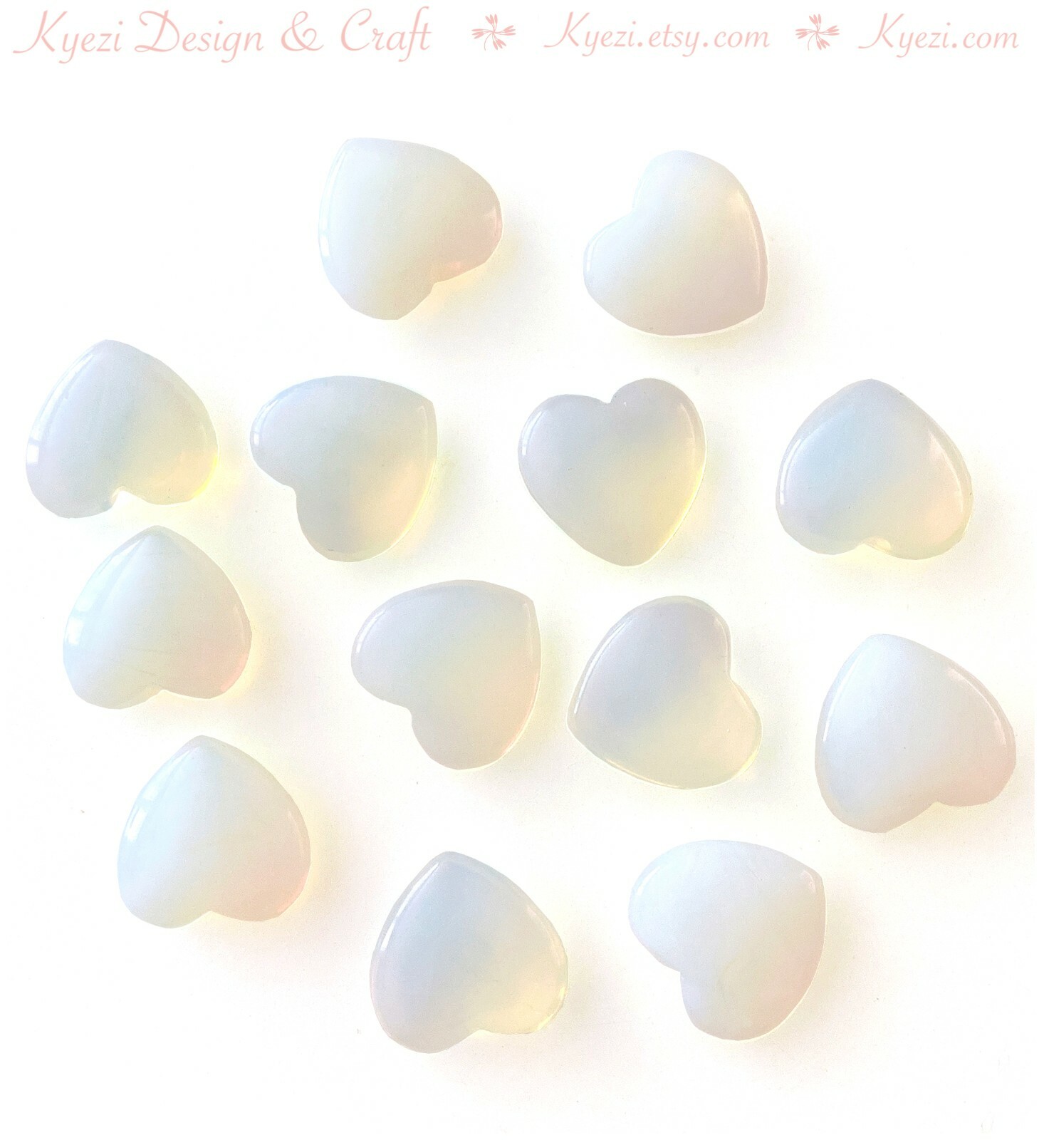 1 – 30pcs 20mm 25mm Opalite Natural Healing Gemstone Heart Chakra Balance