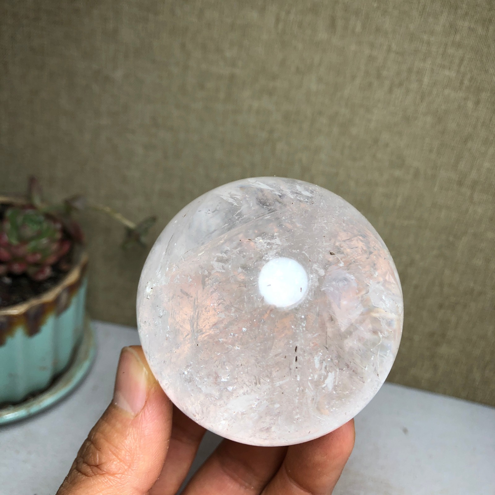 60mm Natural white crystal sphere ball Crystal Quartz specimens 325g A3704