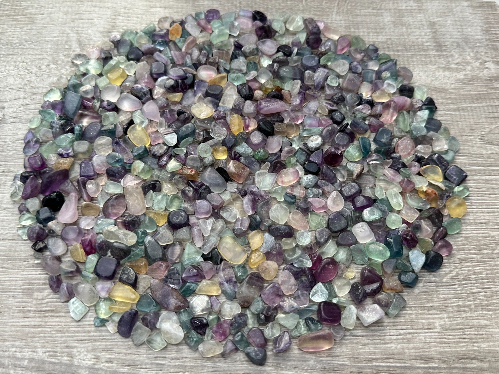 Grade A++ Rainbow Fluorite Semi Tumbled Gemstone Mini Chips 5-12 mm, Bulk Lot