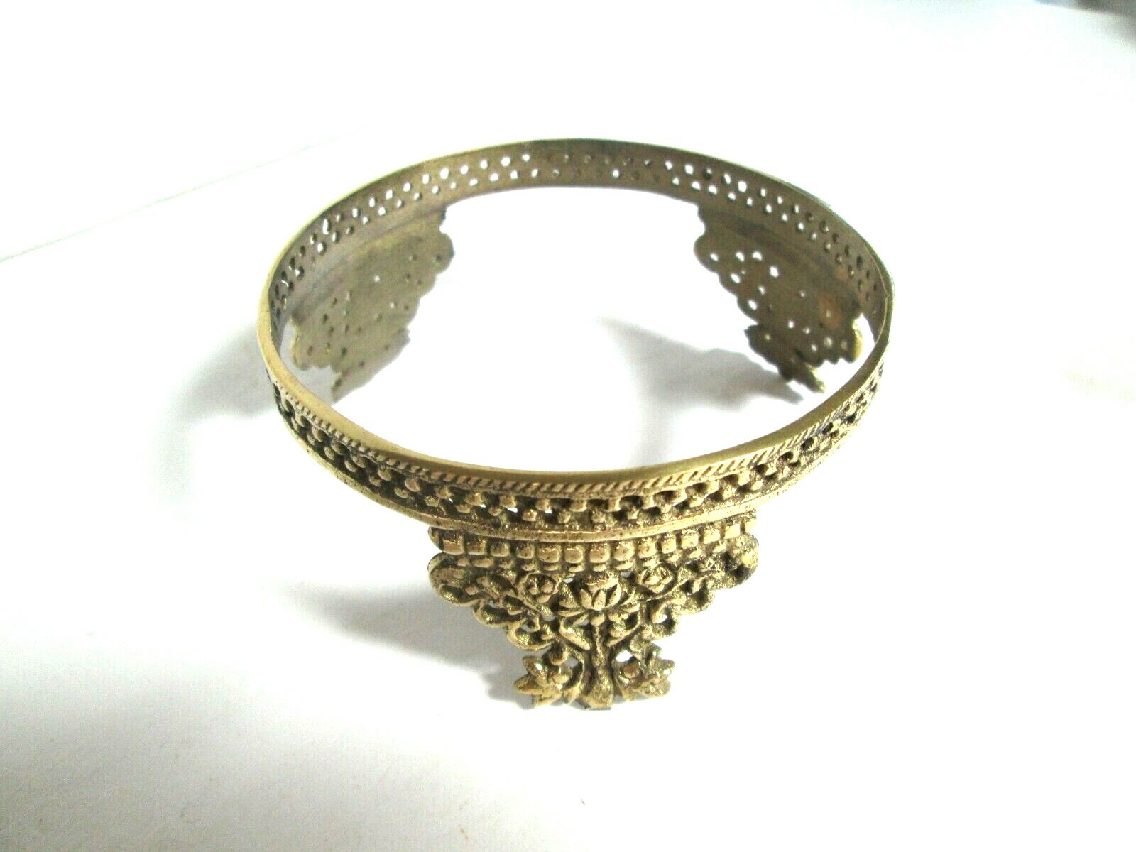 Solid Brass Crown Design, Crystal ball, Gemstone Holder, Stand, Display, 3 1/8″