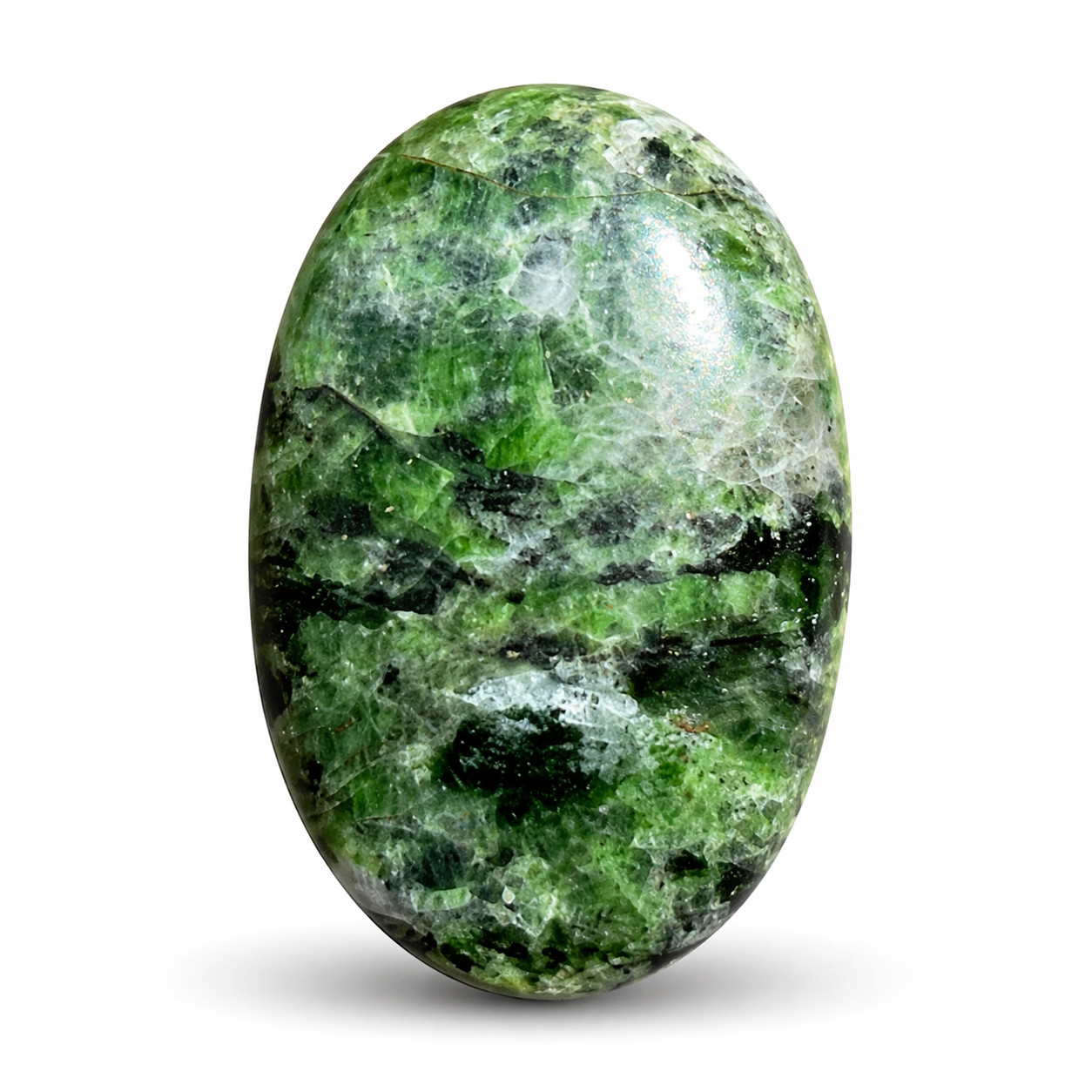 Chrome Diopside Palmstone 50x34mm 55g Green Gemstone Meditation Crystal Gift