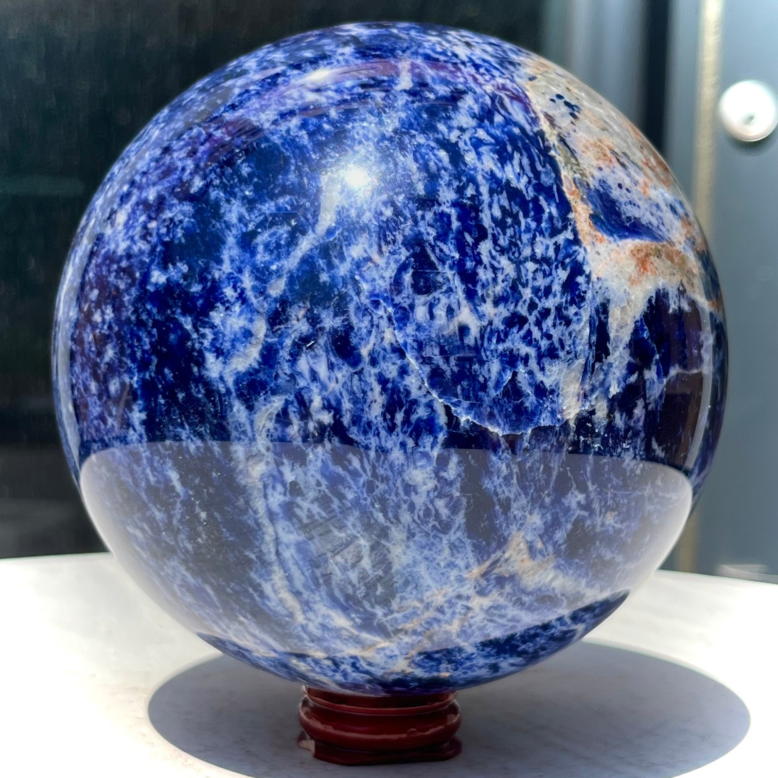 Natural Blue Sodalite Sphere Crystal Ball Gemstone Figure Home Decor Gift 4.8 lb