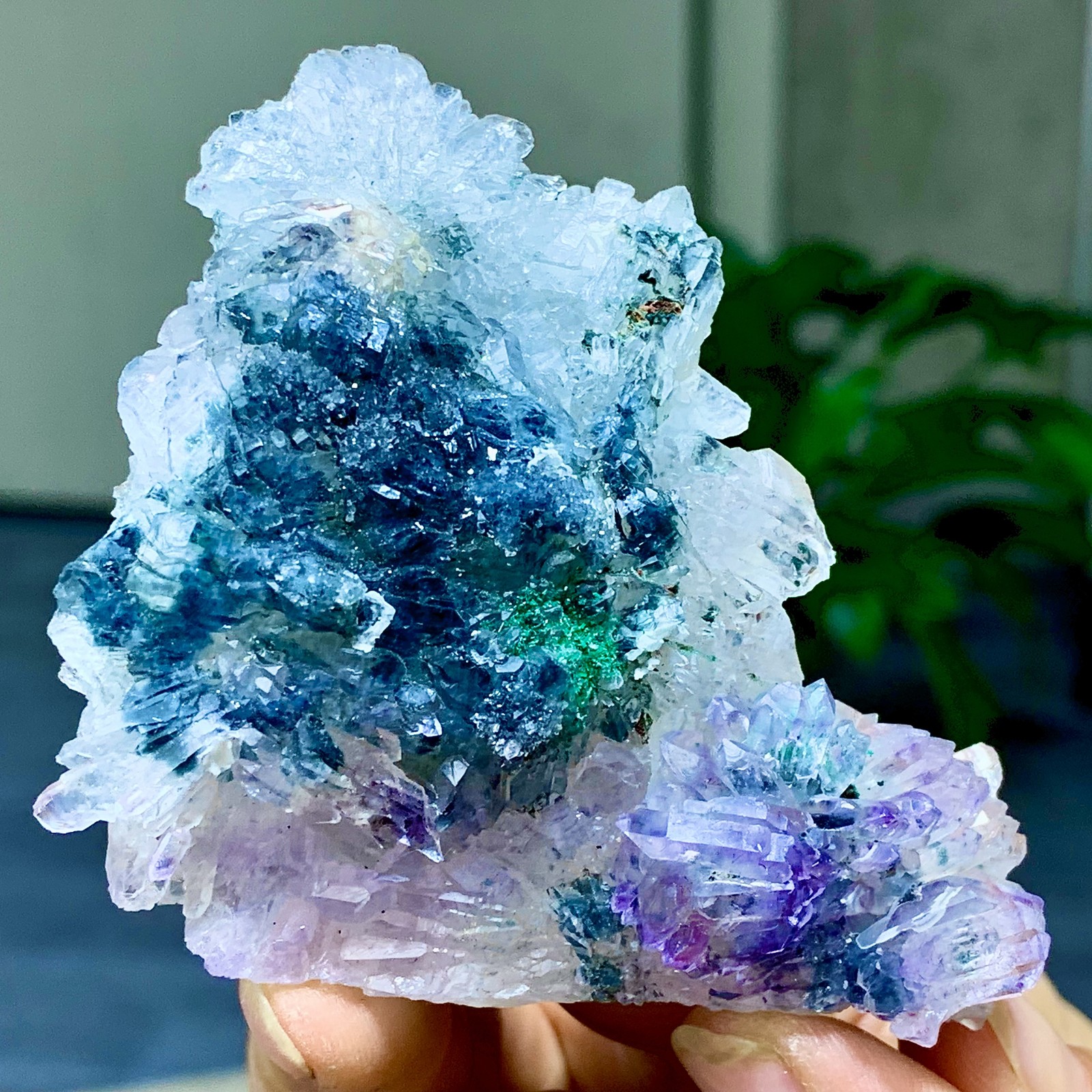 81G Natural Vision Amethyst quartz cluster crystal druzy mineral specimen