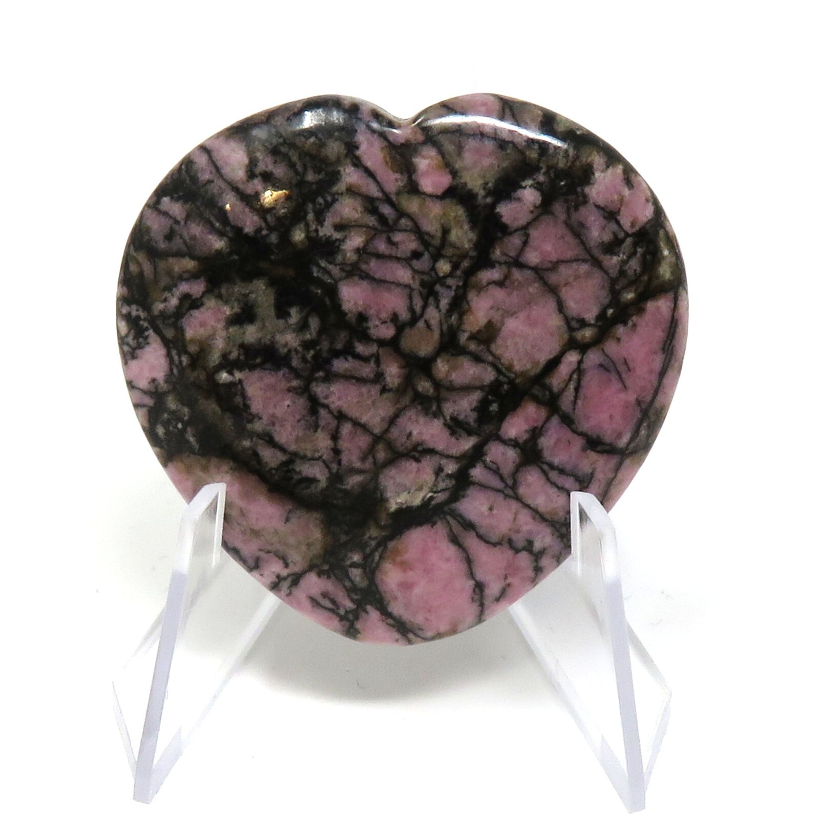 Rhodonite Worry Heart Stone #237- 40mm or 1.57″ – Pocket Stone – Love