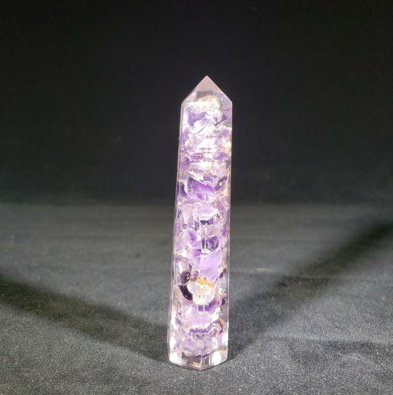 ORGONE AMETHYST OBELISK ORGONITE (ONE)