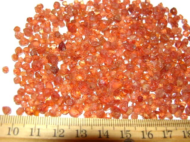 Garnet orange pop dodecahedron crystals Nigeria 10 carat lots 2-6mm 10-20 pieces