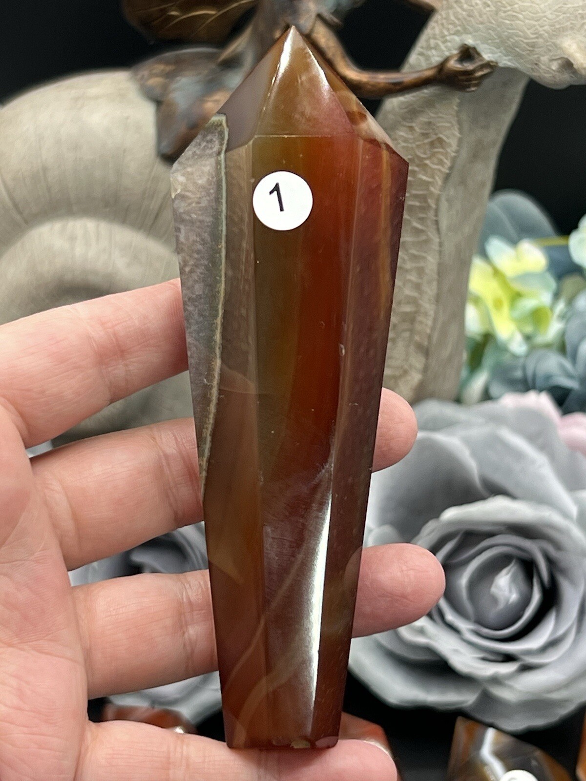 Natural Carnelian Wands Patterns and some druzy L@@K free ship & Gift