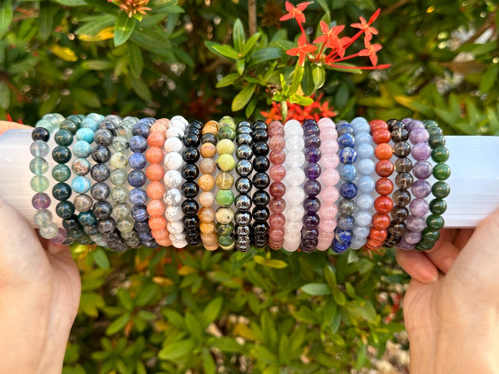 Grade A++ 80 Types Gemstone Bead Bracelets, Genuine Crystals Bead Stone Bracelet