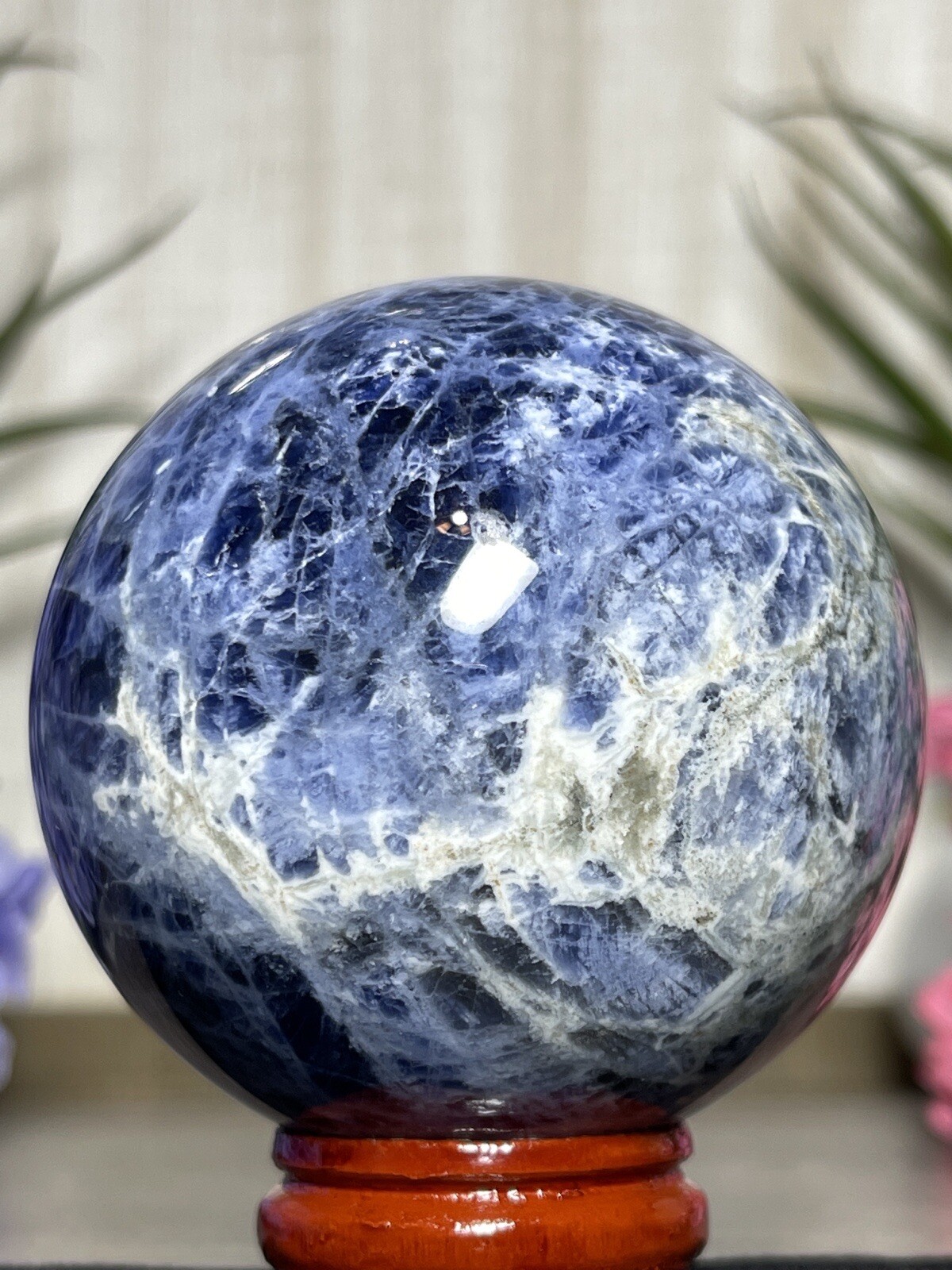 SODALITE SPHERE – Blue Mineral Orb Crystal Reiki Chakra Witch Reiki Yoga Decor