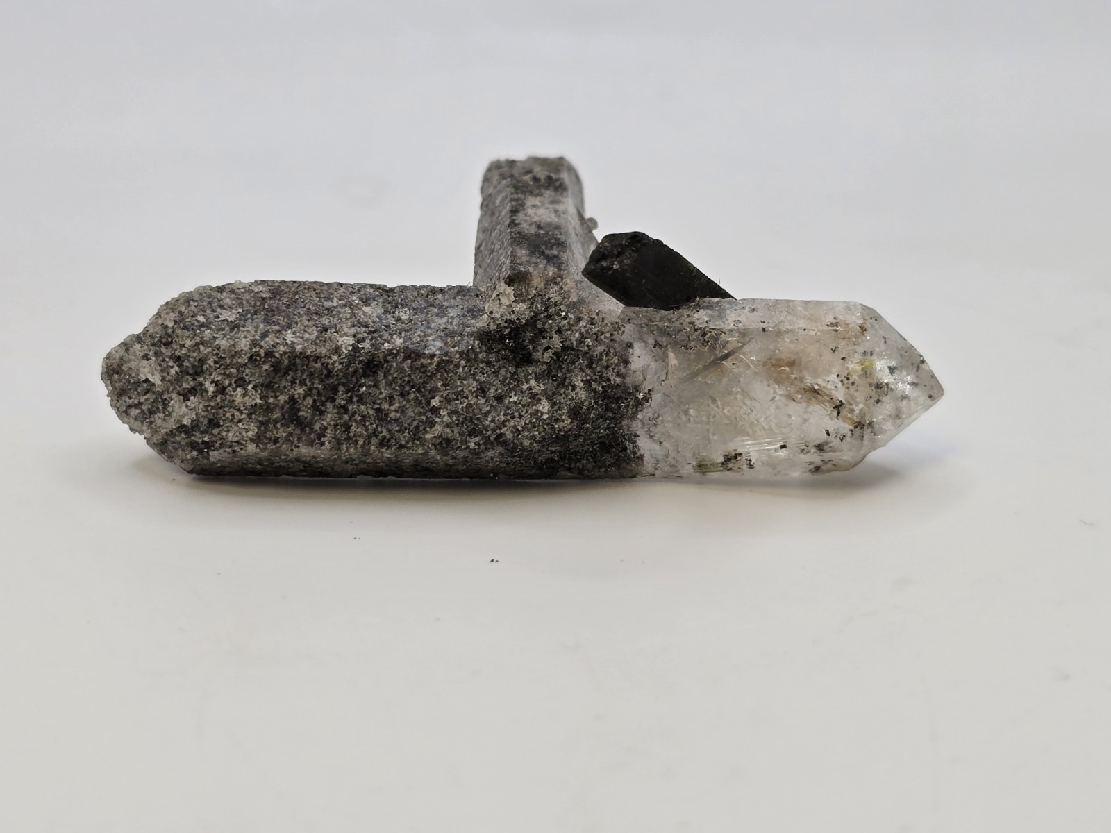 Double Terminated Symmetrical Natural Quartz Crystal Specimen Aegirine Balance