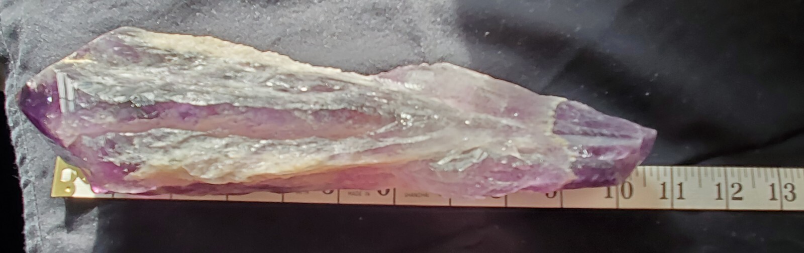 Amethyst Root Chevron Crystal Dragons’ Tooth 10 in. Quartz Strength Peace