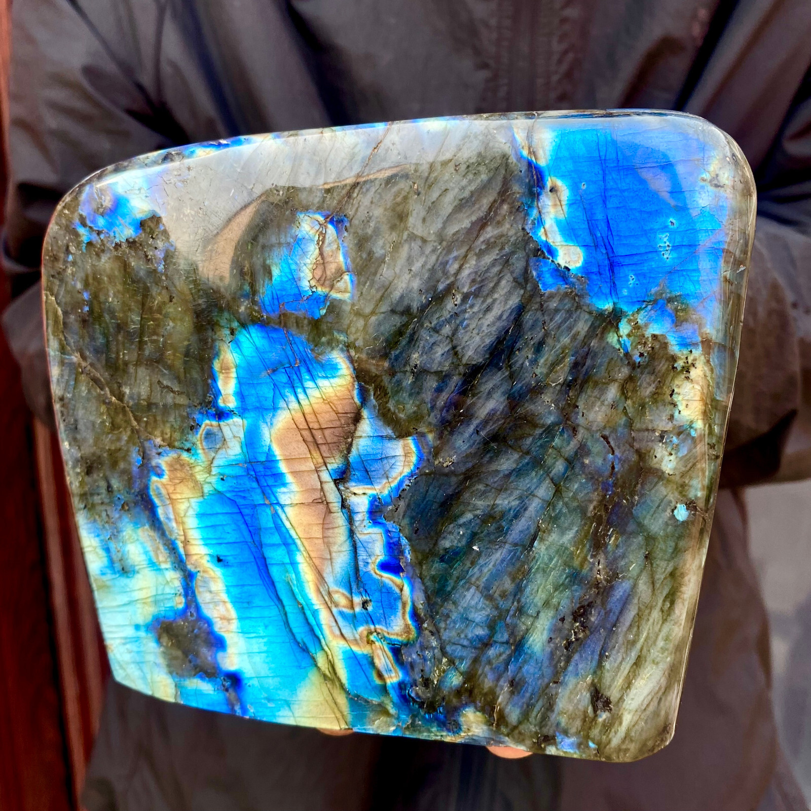 3.6LB Natural Labrador flash moonstone quartz crystal mineral specimen