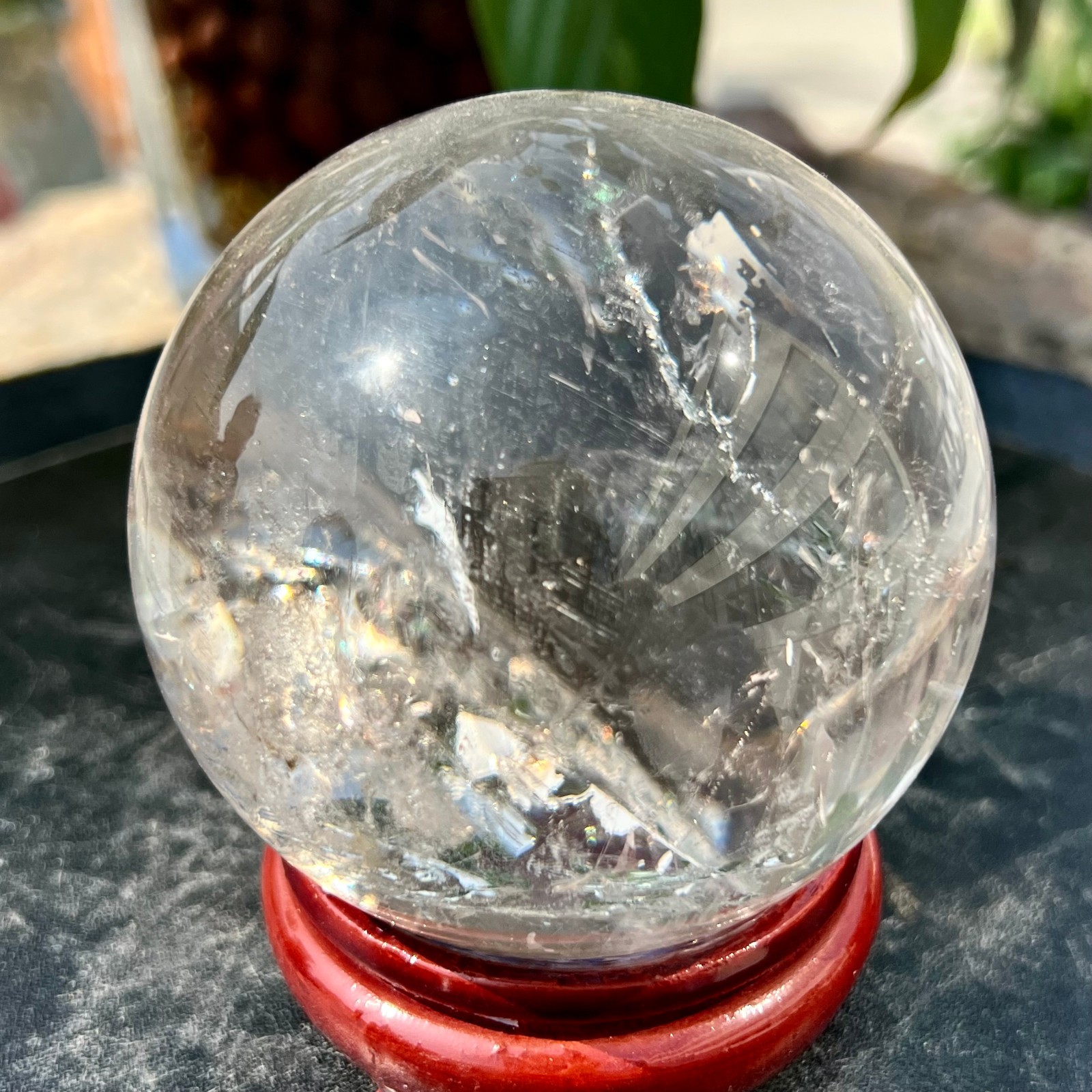 1.4LB Top Natural Clear Quartz Sphere Crystal Ball Reiki Meditation Gems Gifts
