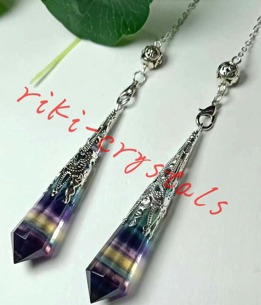 5pcs Wholesale Natural Fluorite Quartz Crystal Pendulum Dowsing Point Divination