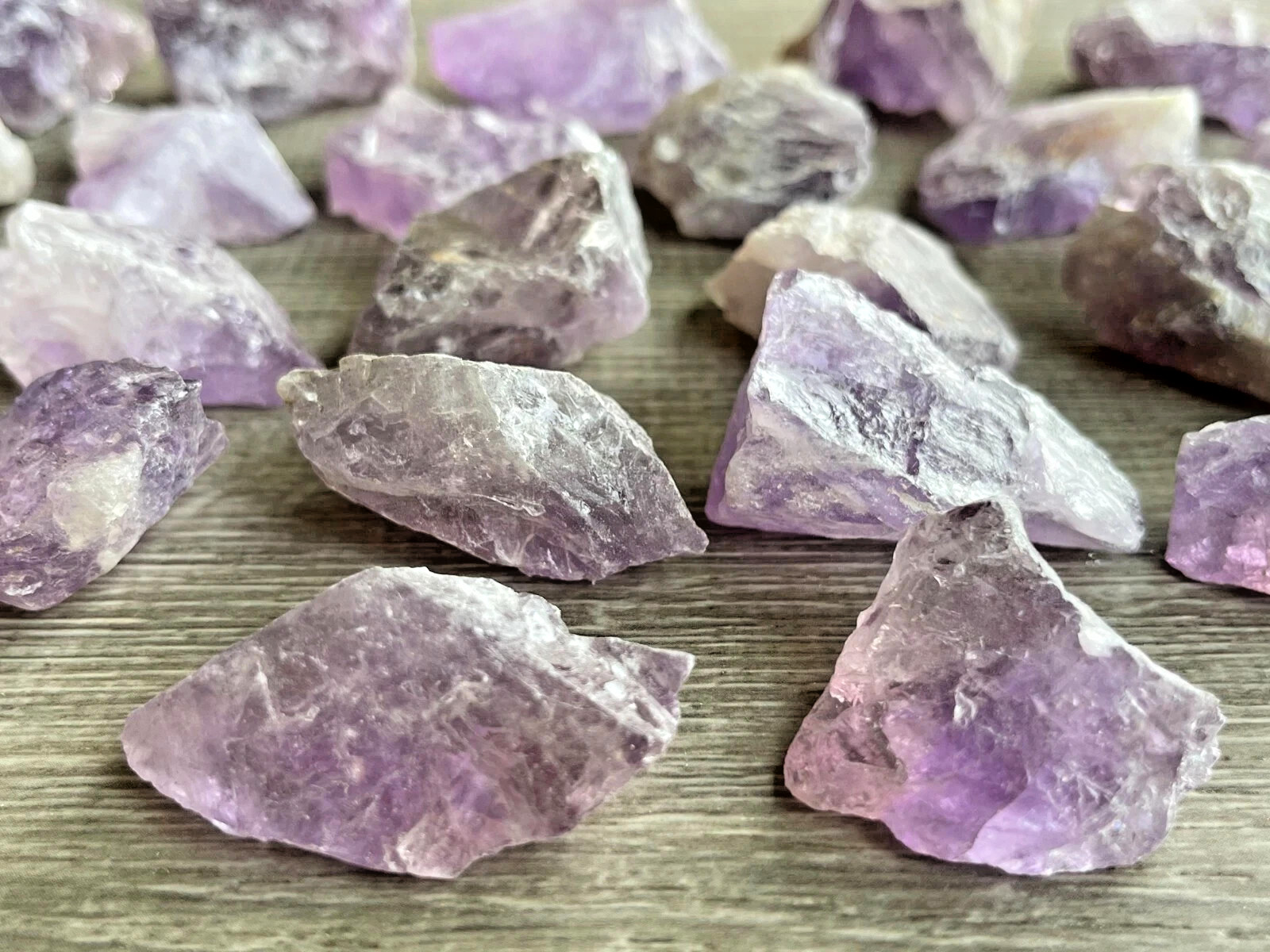 Raw Lavender Amethyst Stone Rough Crystal Healing Chunk Specimen Decor Gifts