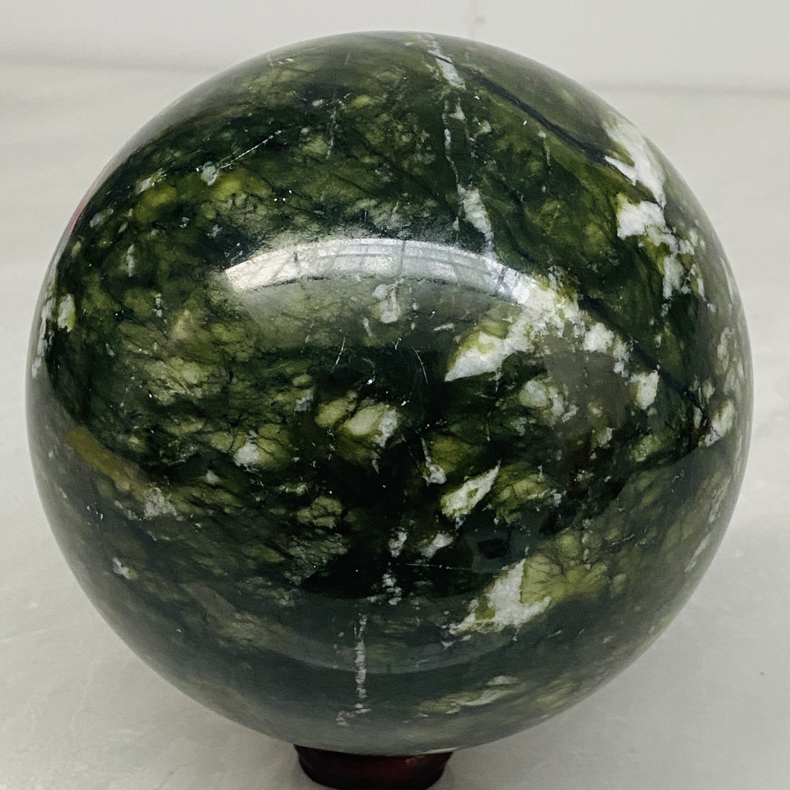Natural Southern Jade Sphere Green Serpentine Crystal Ball Healing 3220g 7.09LB