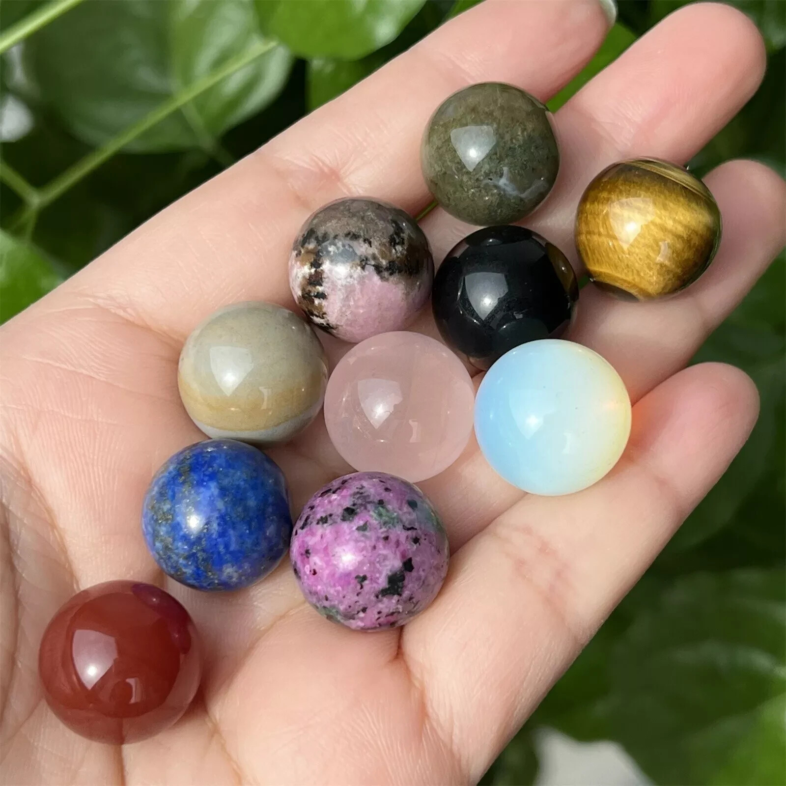 20pcs natural Mix Material gem Sphere quartz crystal ball reiki healing 15mm+