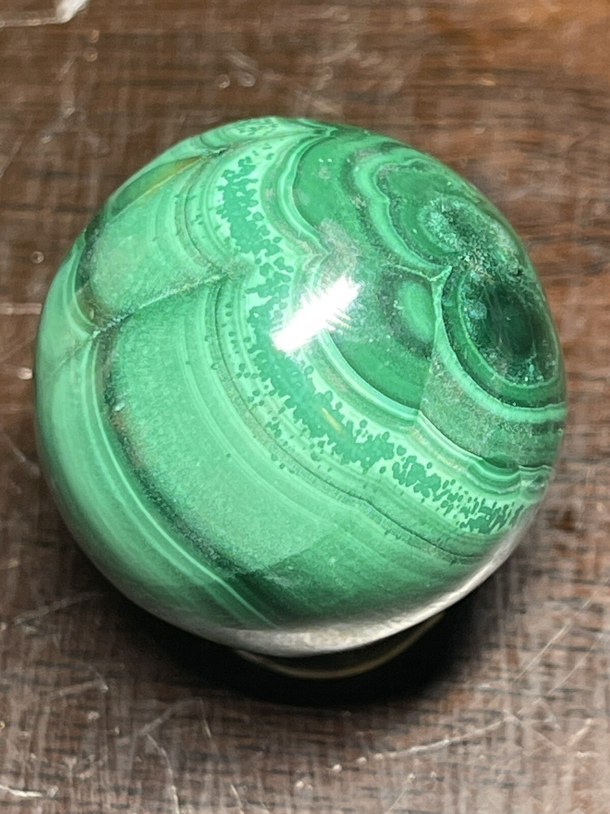 Malachite Crystal Mini Sphere Ball Orb 29.4mm 51g