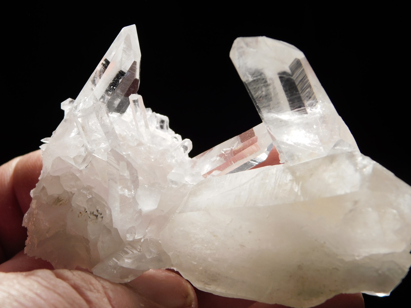 SUPER! TRANSLUCENT Quartz Crystal Cluster Collier Creek ARKANSAS 78.5gr