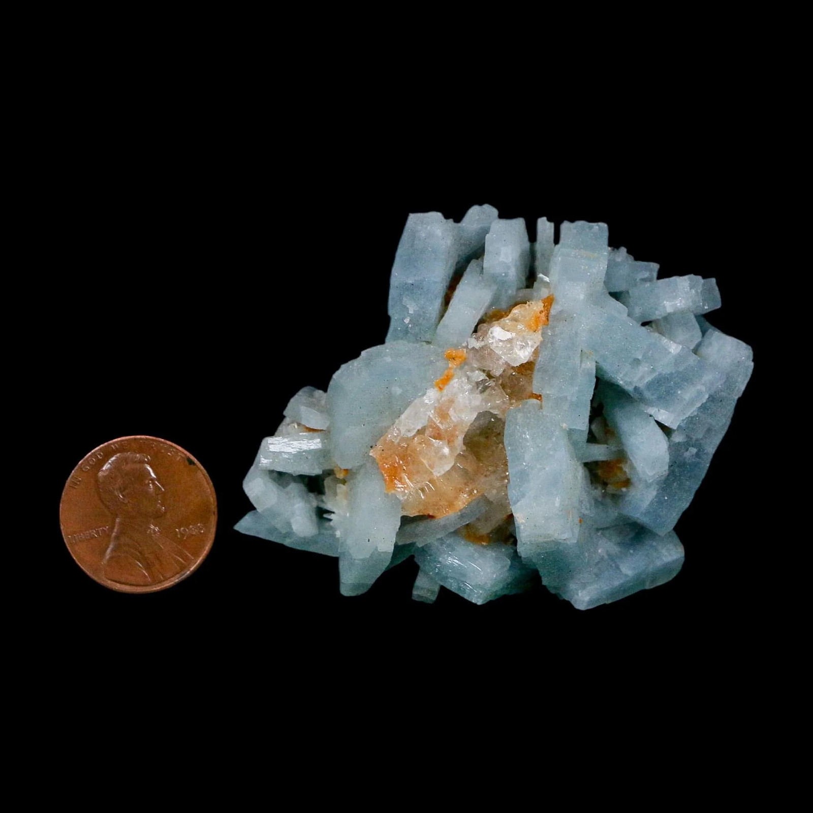 2.4″ Ice Blue Tabular Barite Blades Crystal Mineral Meknes-Tafilalet Morocco