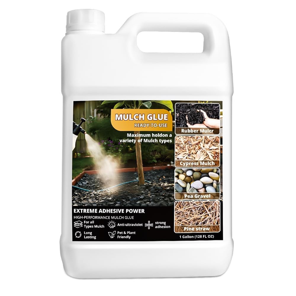 Non-Toxic Mulch Glue & Landscape Binder for Gravel, Wood Chips, Paths & Patios (