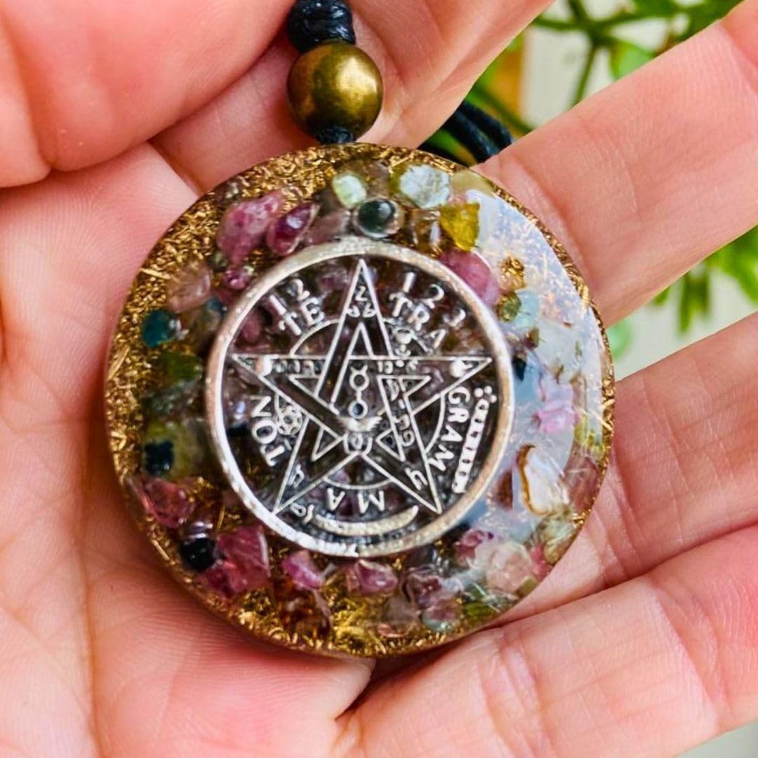 Orgone Necklace Tetragramaton Black Tourmaline Healing Crystals Stone Protect…