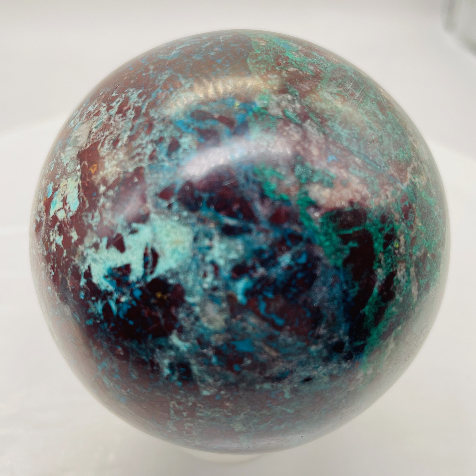 Chrysocolla 418g Sphere | 2 1/2″ | Green Blue Tan | 1 Collector’s Item |