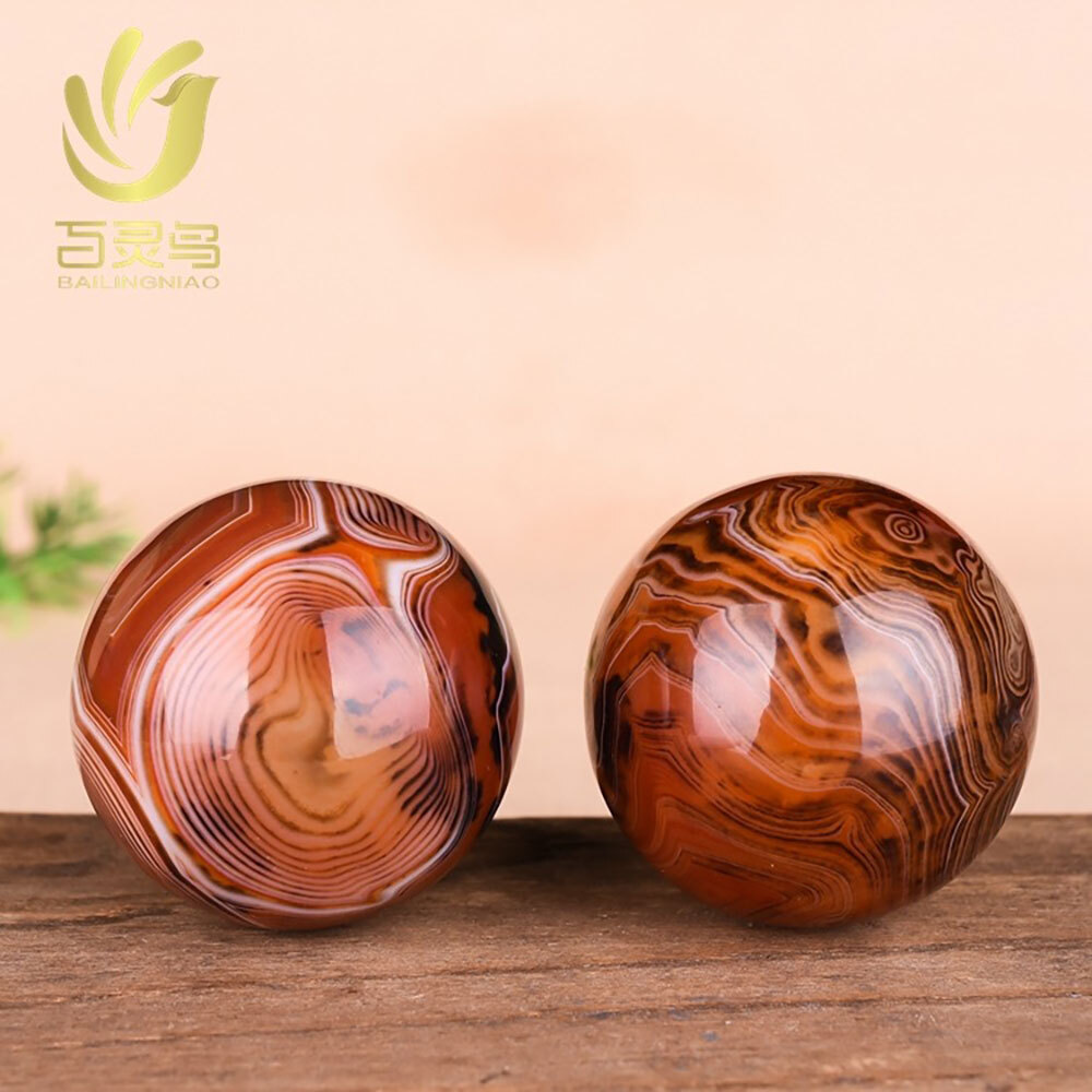 Healing 35MM Natural Silk Agate Quartz Crystal Sphere Ball Gemstone Meditation
