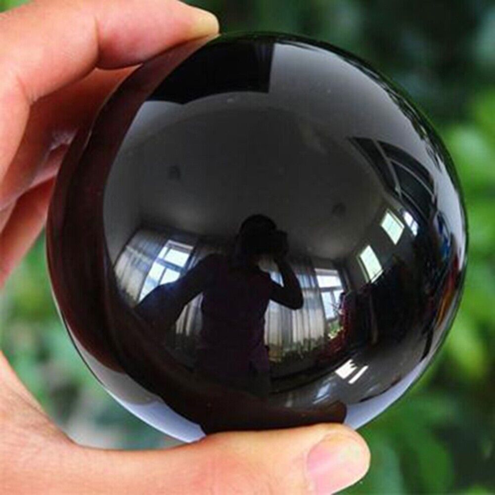 40MM Black K9 Crystal Large Artificial Crystal Ball Healing Stone Gemstone