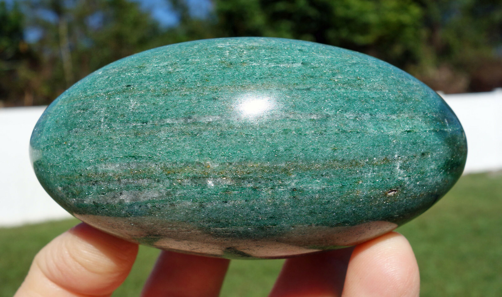 Awesome EMERALD in Fuchsite Custom Cut & Polished SHIVA Lingam Crystal Egg
