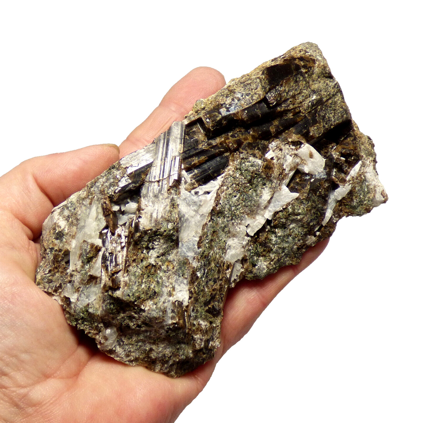 Vesuvianite Crystals Diopside Plagioclase Mineral Specimen Ais Dome Namibia 13cm