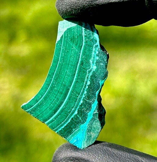 Hand Polished MALACHITE & CHRYSOCOLLA Crystal Mineral Slice – Kolwezi, DR CONGO