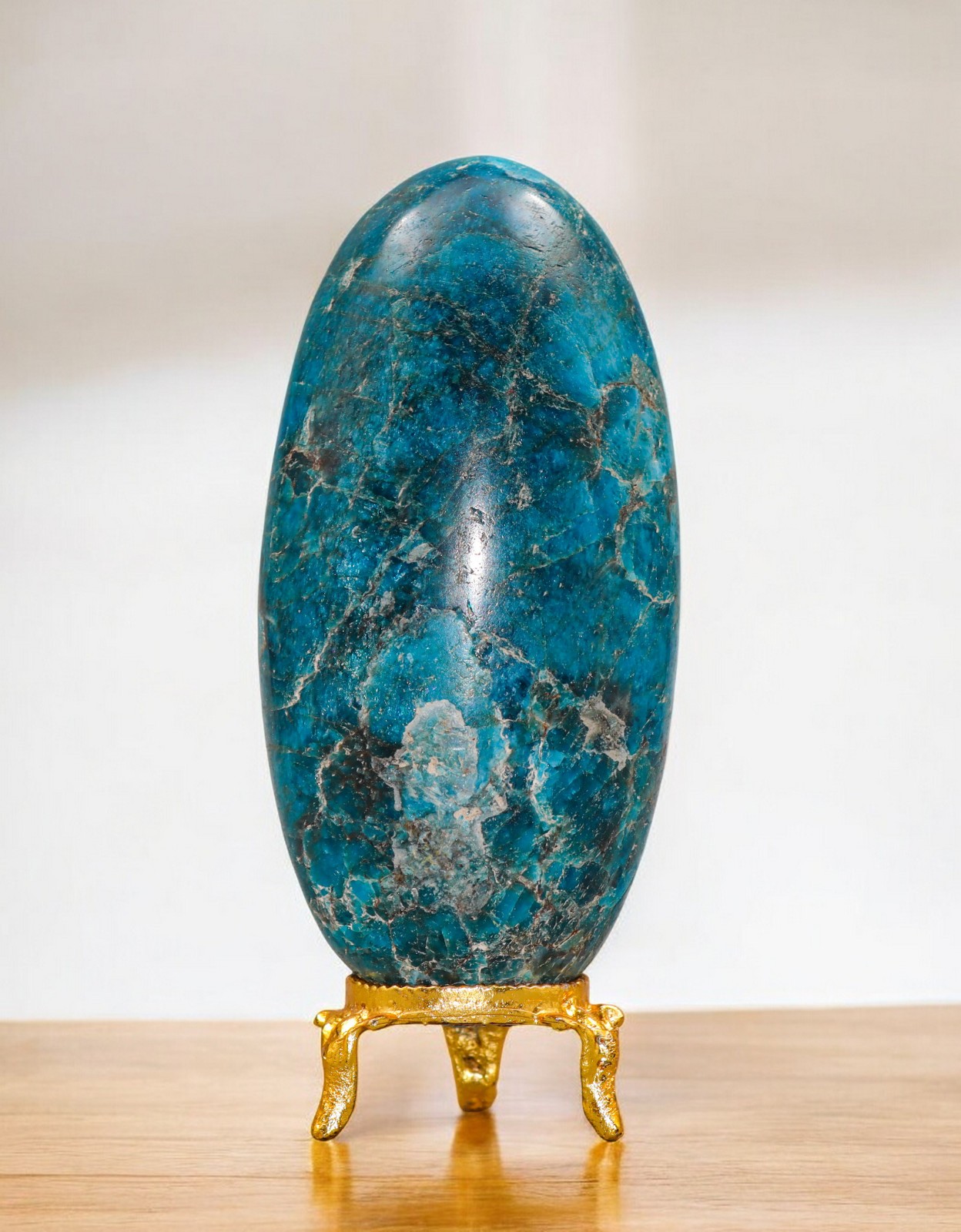 100MM Blue Apatite Brilliant Crystal Mineral Specimen Crystal Decor Stone Lingam