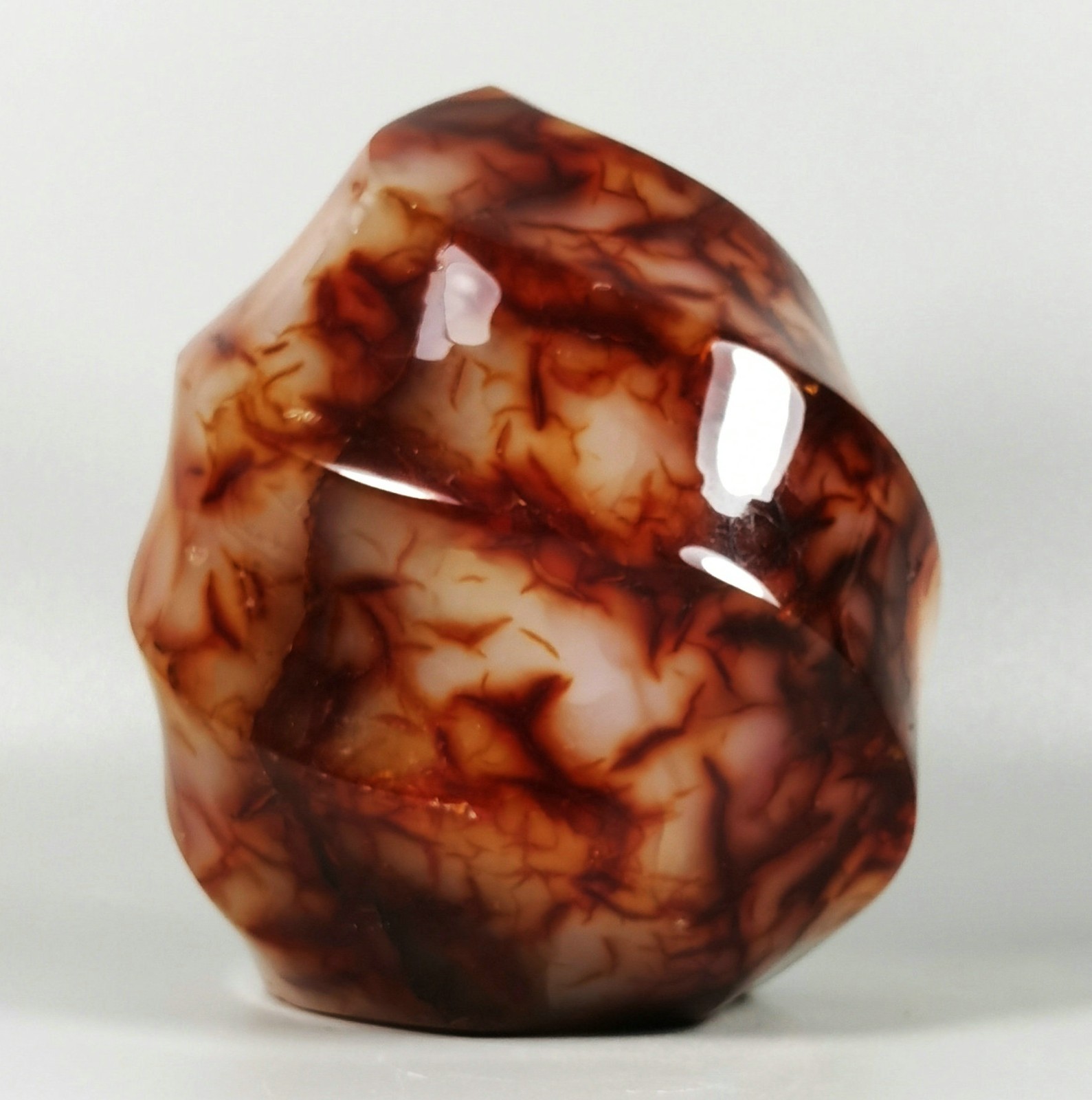 RARE Red Carnelian Agate Crystal Flame Reiki Stone Healing