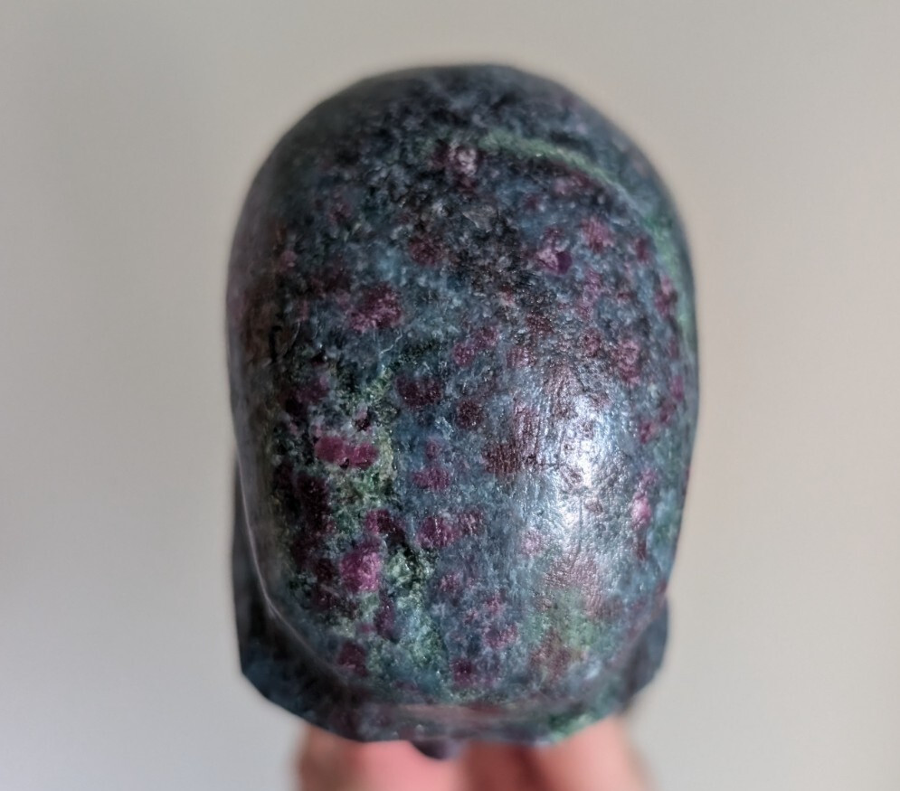 Ruby Kyanite Skull Crystal Large Big Gemstone Coated Reiki Chakra