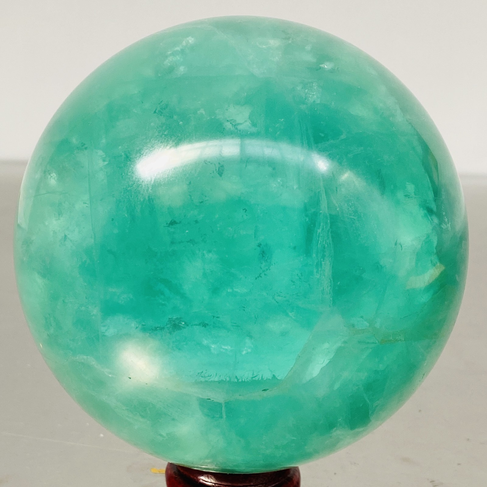 2080G Natural green fluorite Quartz Sphere Crystal Energy Ball Reiki Healing