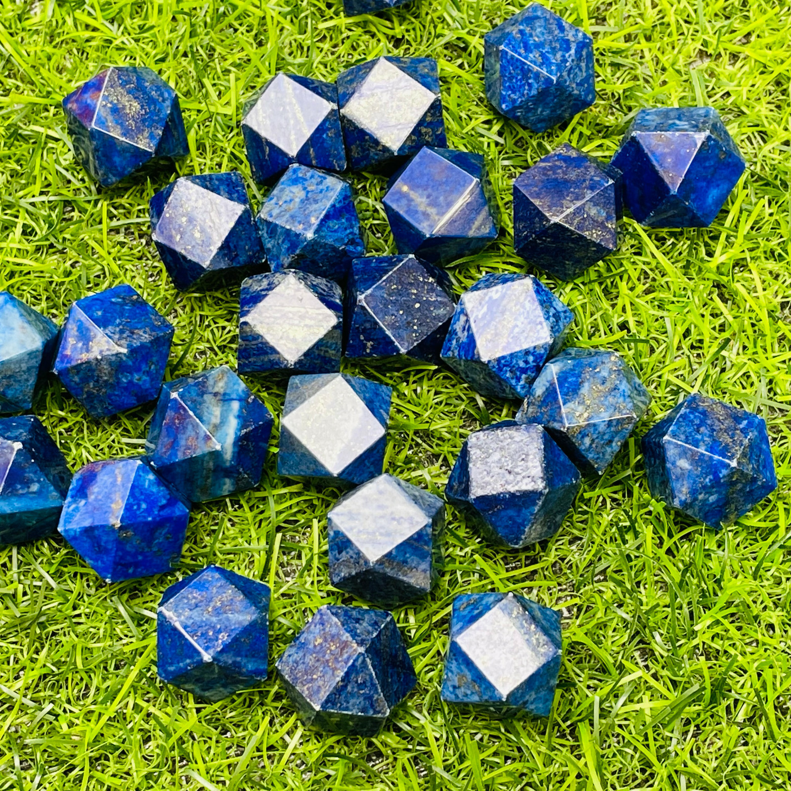 5pc Natural Lapis lazuli quartz dodecahedron crystal specimen healing