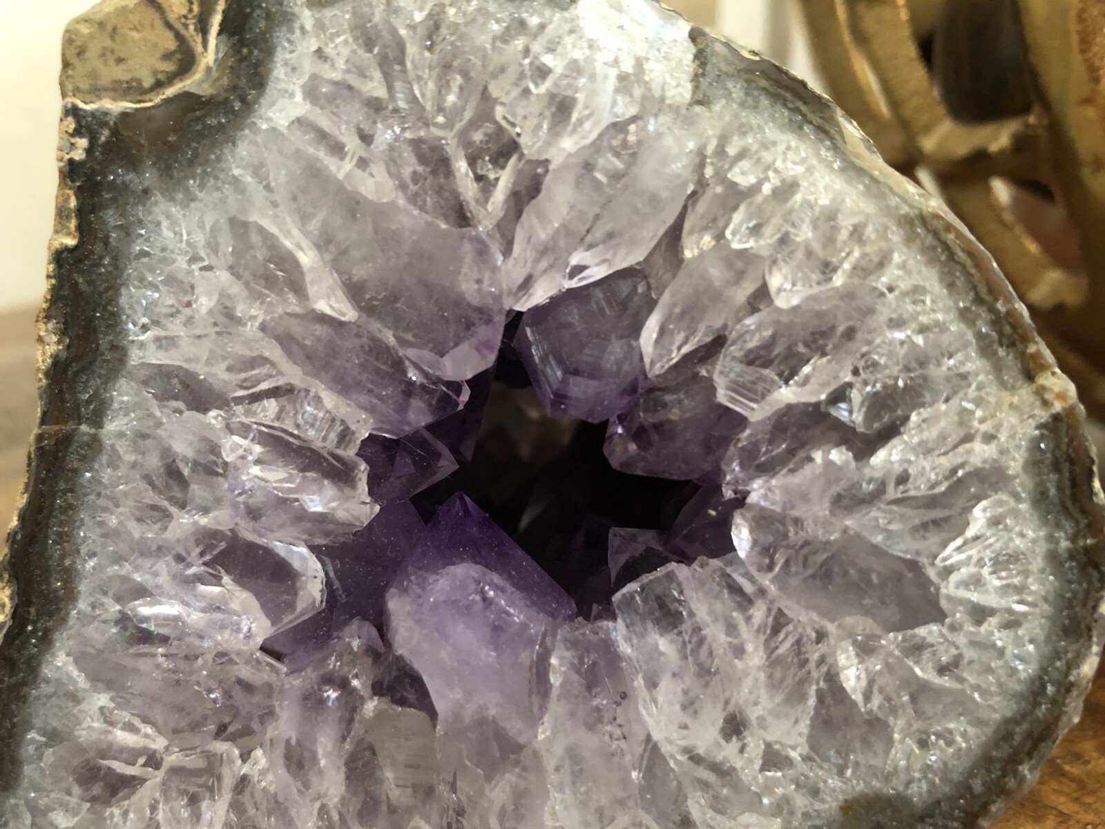 Amethyst Genuine Crystal Free Standing Geode 1.9lbs