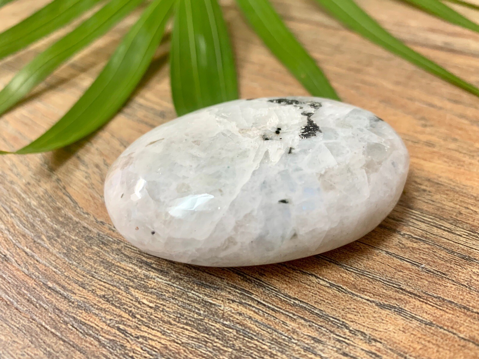 Rainbow Moonstone Palm Stone Large Soap Stone Flat Therapy Meditation Specimen.