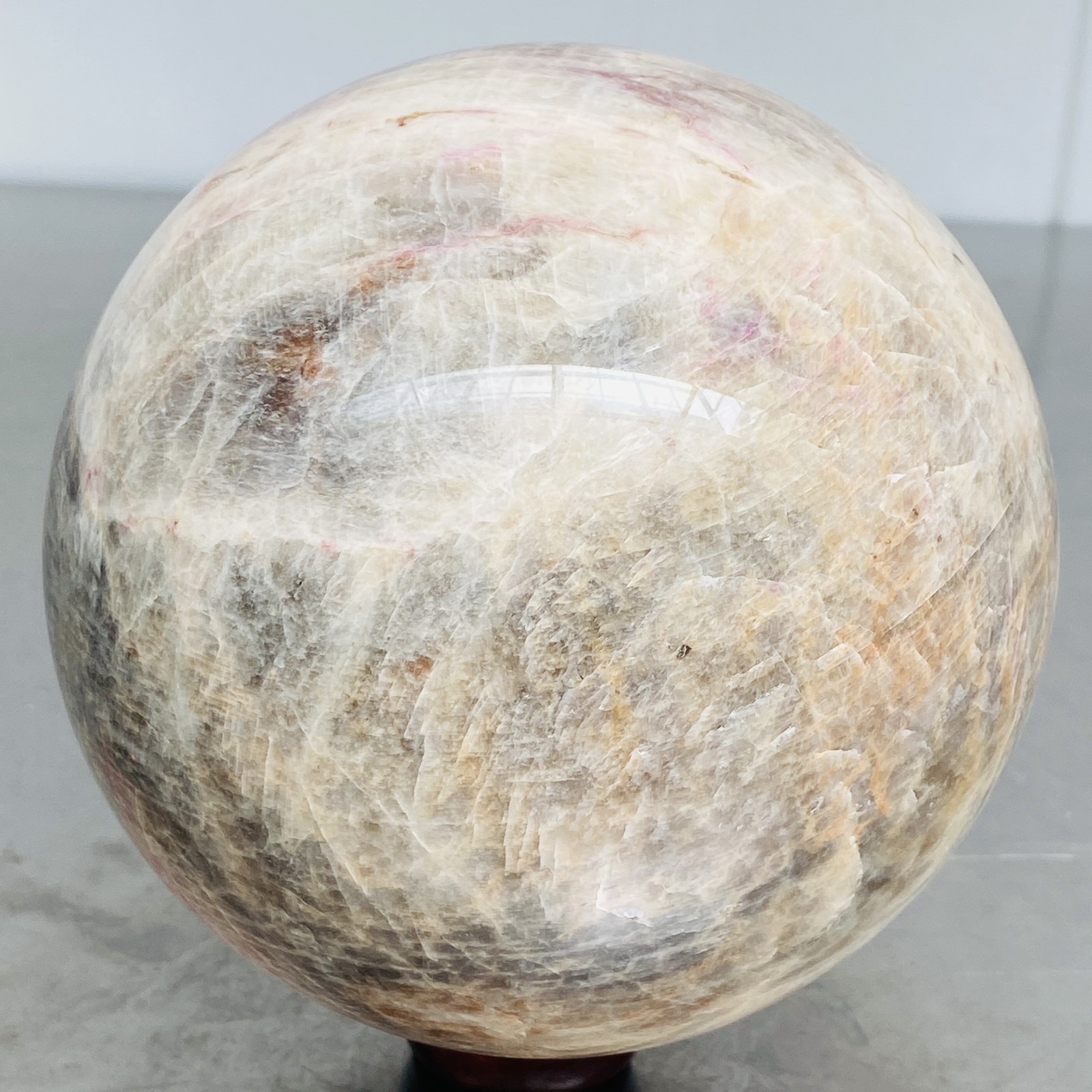 Natural Gray moonstone sphere quartz Crystal ball Healing 2760G (6.08LB)