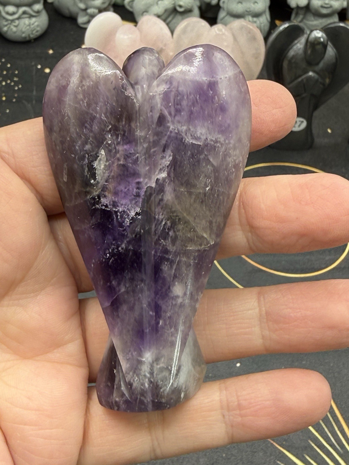 Natural Dream Amethyst, Rose Quartz & Hematite Angels You choose. Free shipping